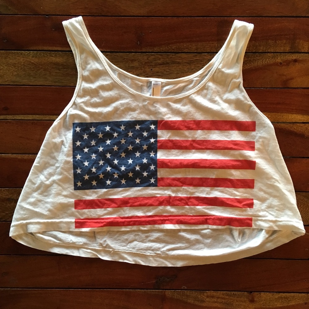 American Apparel American Flag Crop Top
